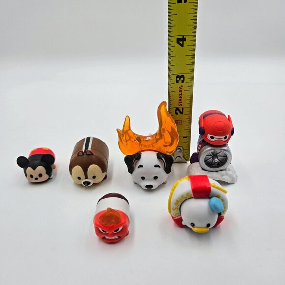 Disney Tsum Tsum Baymax Donald Duck Dalmatian Anger Chip Micky Mouse PVC Toy Lot - Picture 7 of 9
